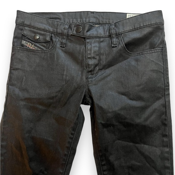 DIESEL Livy Biker Black Jeans Low Rise Moto Size 28 - Picture 3 of 10